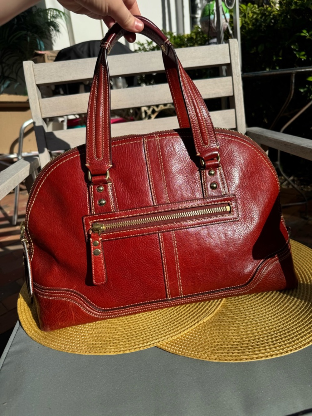 Coach Legacy Hampton Miranda Bag Burgundy 11085 Turnlock Vintage Y2K Red - Picture 2 of 6